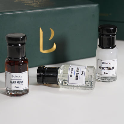 Musk Attars Combo Set - Pack of 3 | Musk Tahara | White Musk | Dark Musk